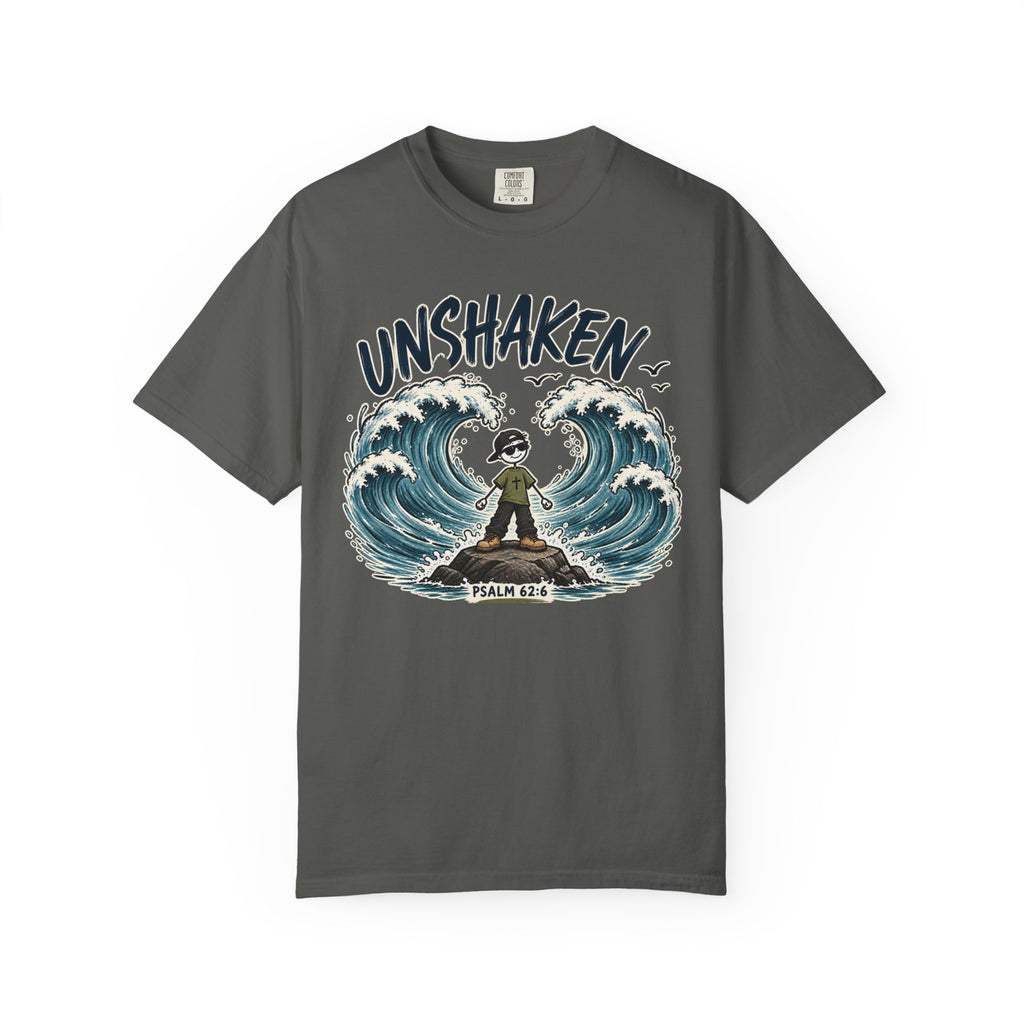UNSHAKEN Christian T-Shirt | Psalm 62:6 Faith Graphic Tee |