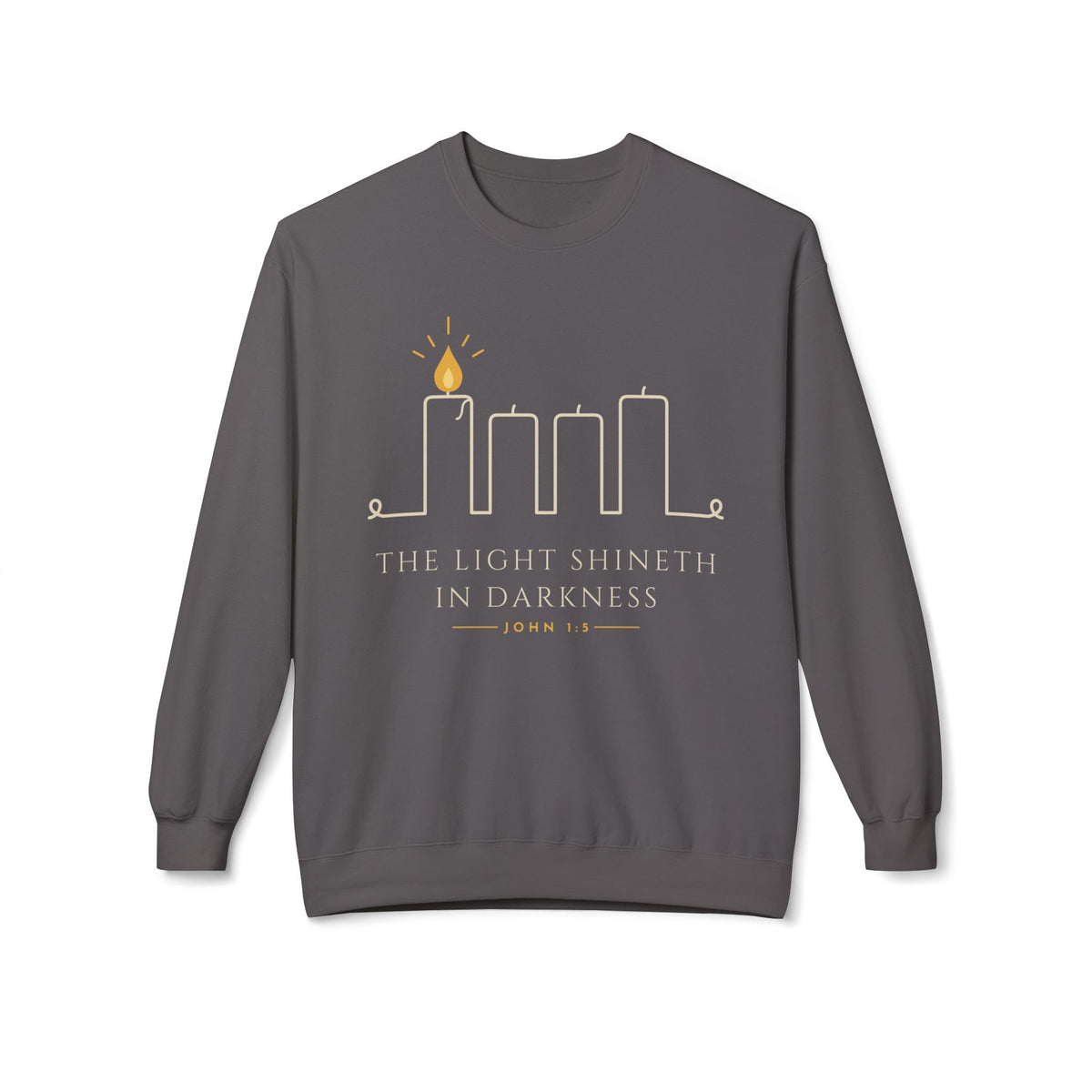 Hanukkah Menorah Crewneck Sweatshirt — Minimal Candle Design