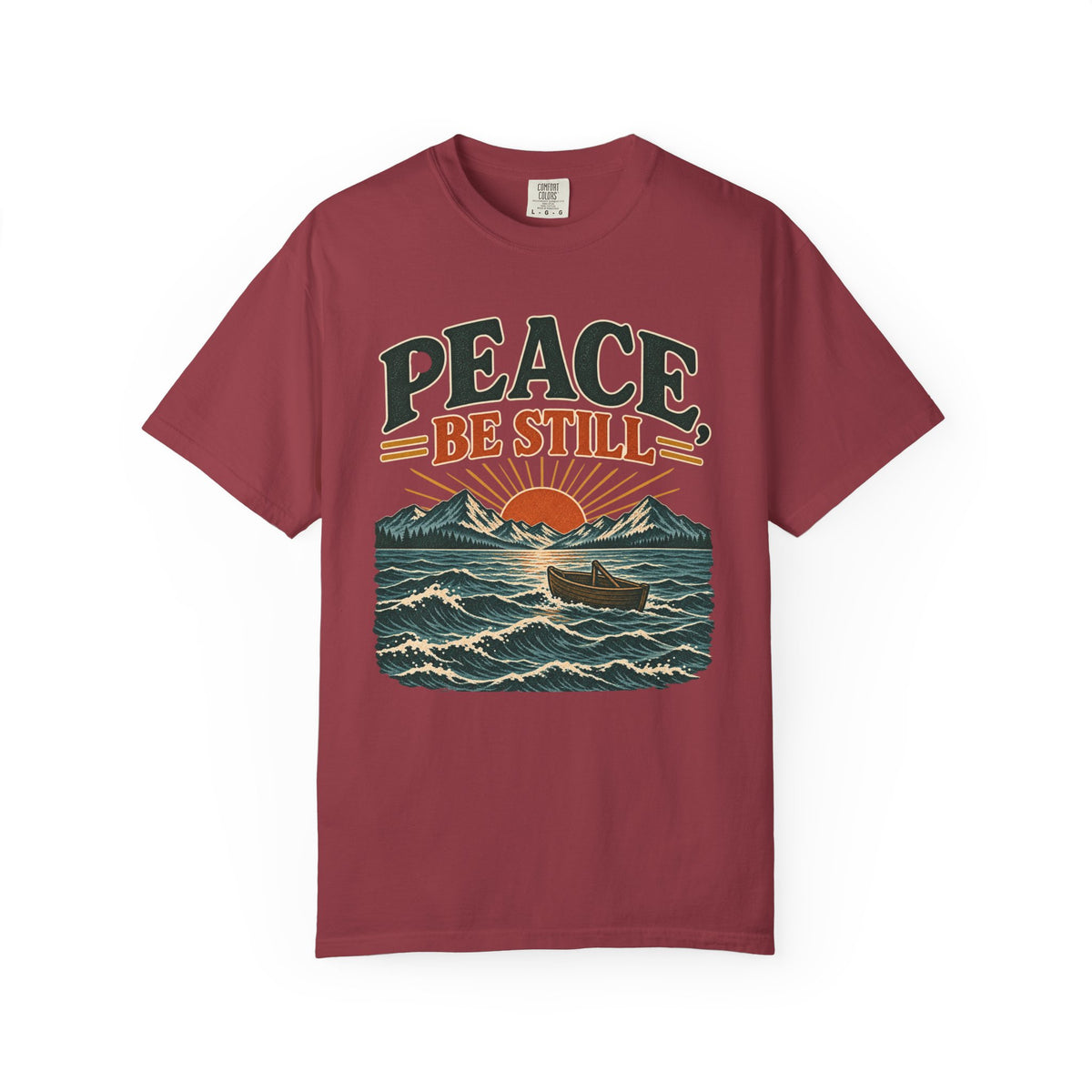 Peace Be Still T-Shirt — Vintage Boat Sunset Graphic Tee