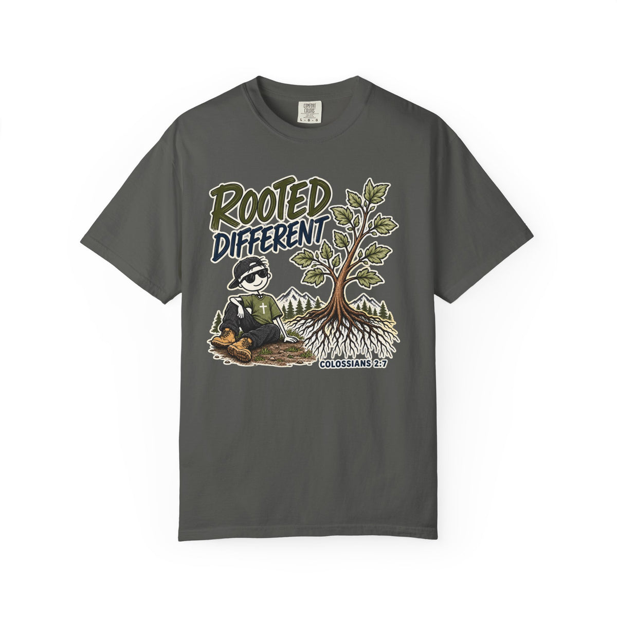Rooted Different Men’s Christian T-Shirt | Colossians 2:7