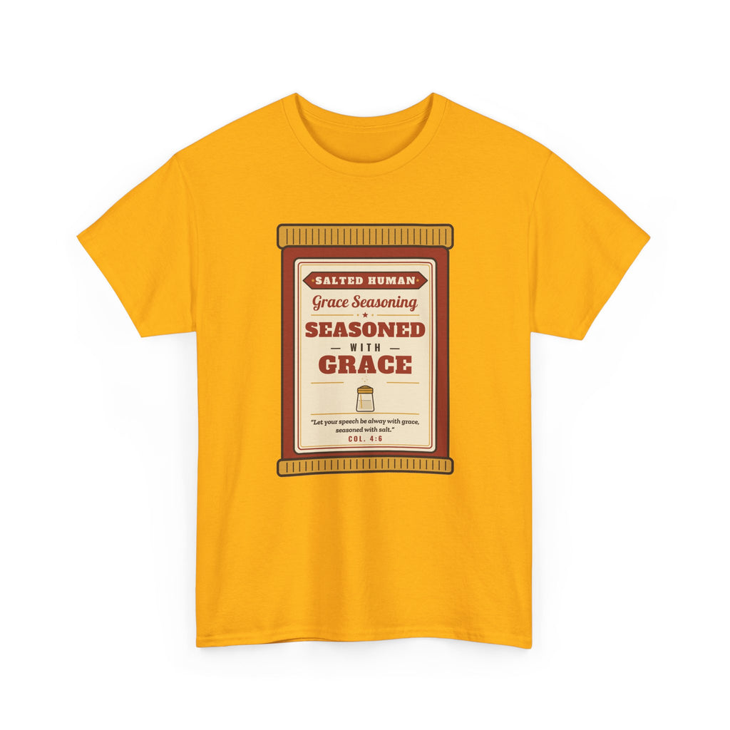 Seasoned in Grace T-Shirt — 'Salted Human' Vintage Spice Jar Faith Tee