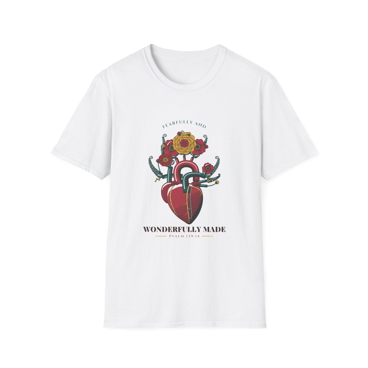Wonderfully Made Floral Inspirational T-Shirt