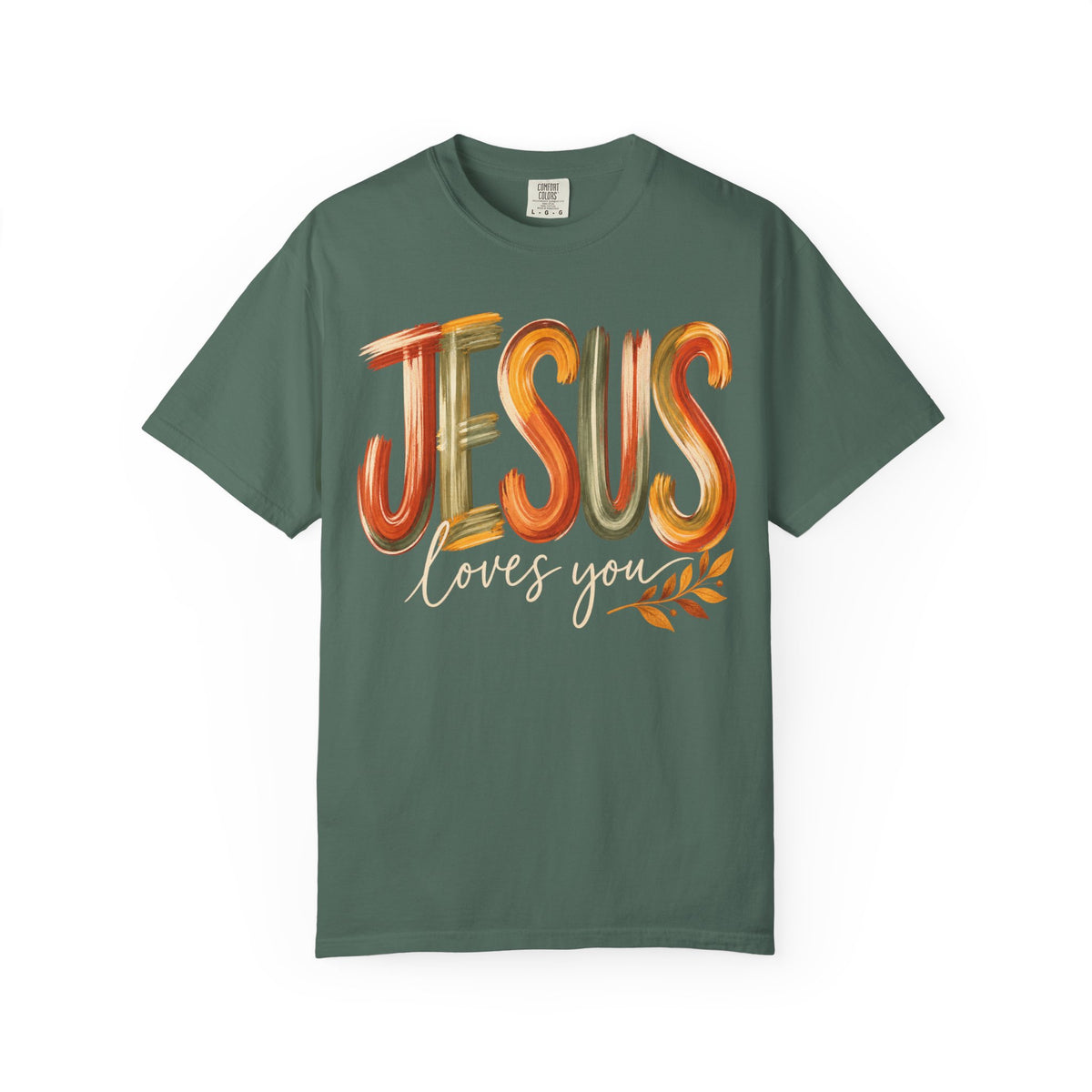 Jesus Loves You T-Shirt — Autumn Brush Script Christian Tee