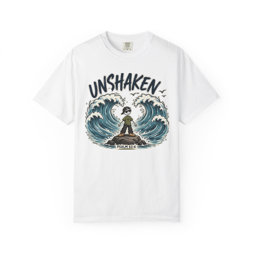 UNSHAKEN Christian T-Shirt | Psalm 62:6 Faith Graphic Tee |