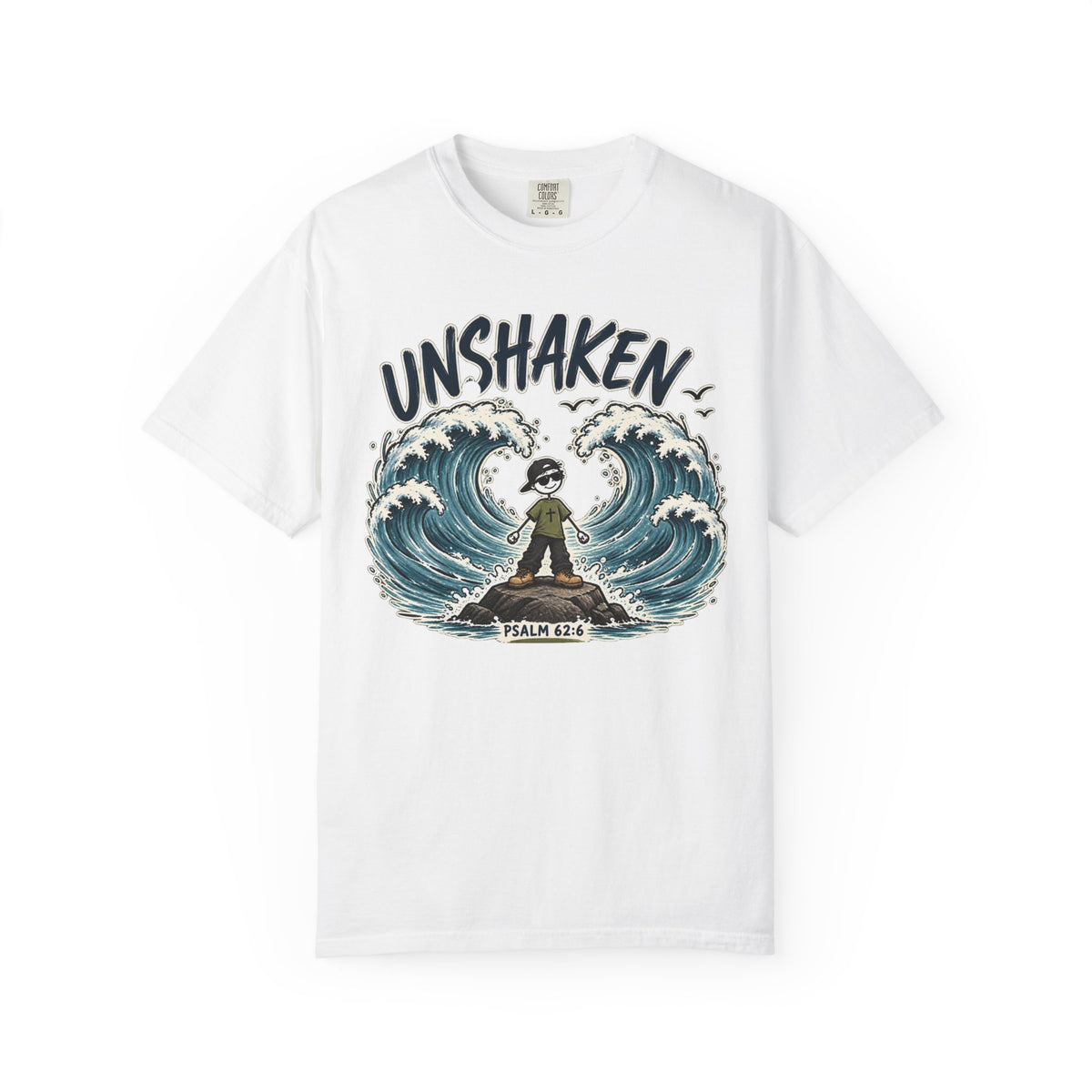 UNSHAKEN Christian T-Shirt | Psalm 62:6 Faith Graphic Tee |