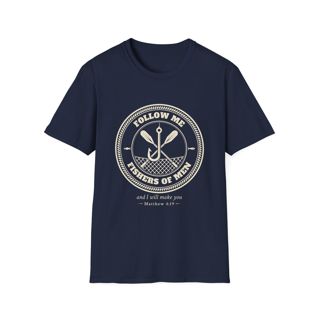 T-Shirt — "Follow Me, Fishers of Men" Minimalist Oar Emblem