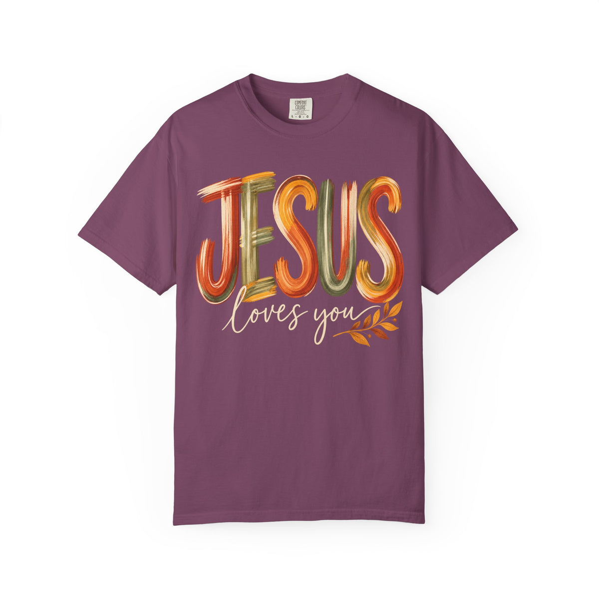 Jesus Loves You T-Shirt — Autumn Brush Script Christian Tee