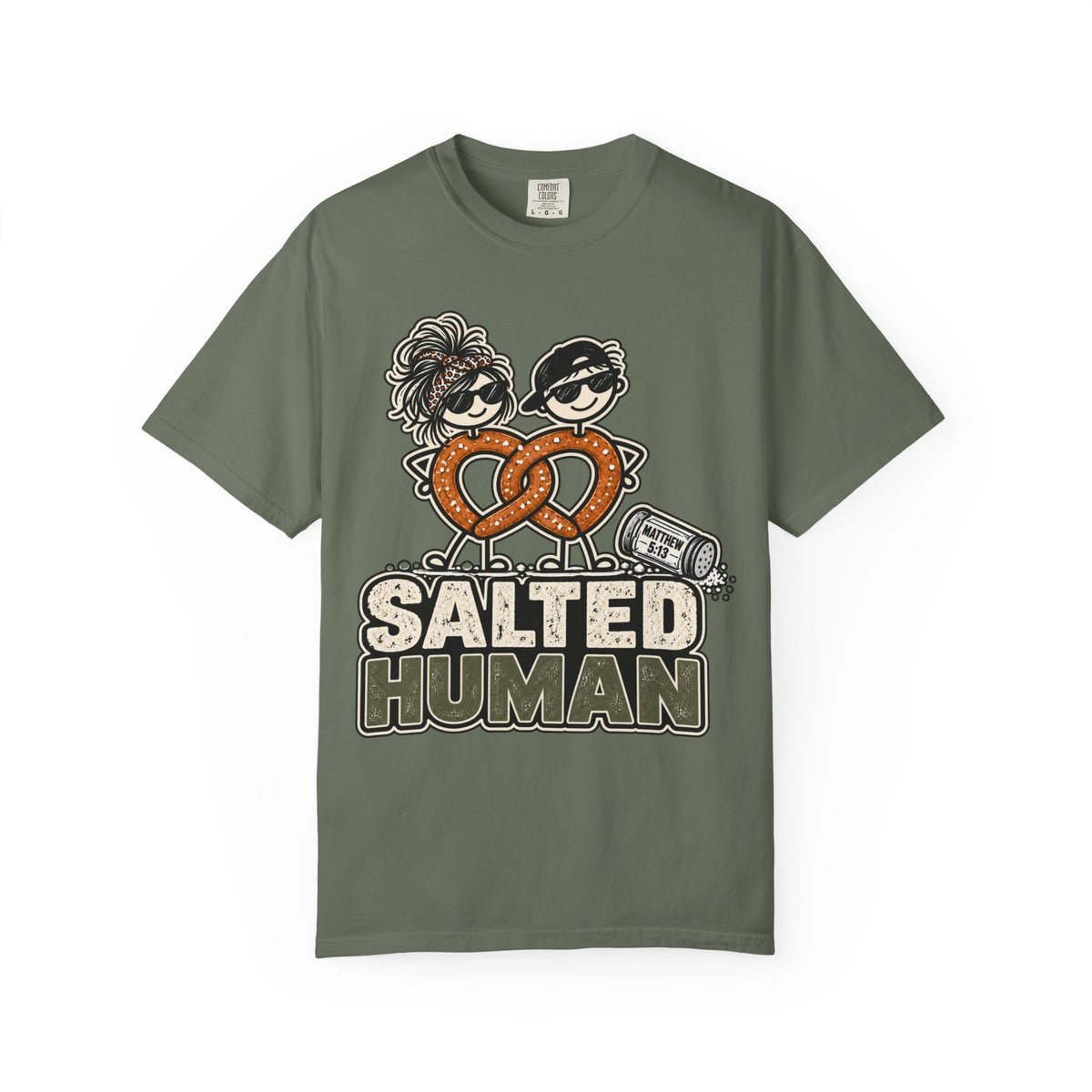 Salted Human Retro Graphic Tee | Garment-Dyed Unisex T-Shirt