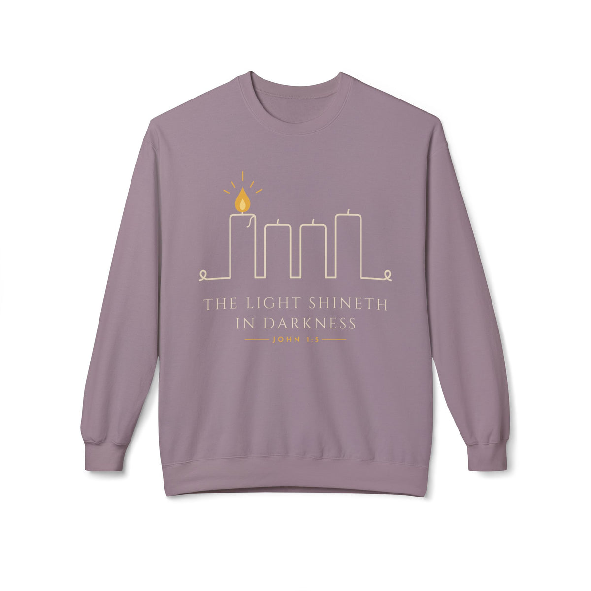 Hanukkah Menorah Crewneck Sweatshirt — Minimal Candle Design