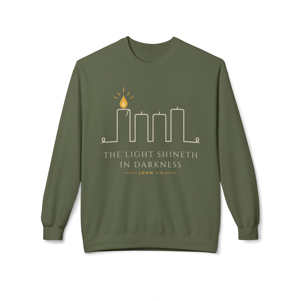 Hanukkah Menorah Crewneck Sweatshirt — Minimal Candle Design