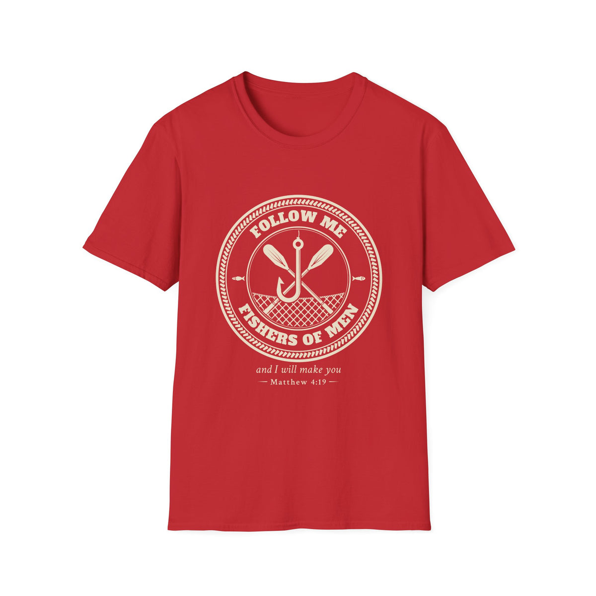 T-Shirt — "Follow Me, Fishers of Men" Minimalist Oar Emblem
