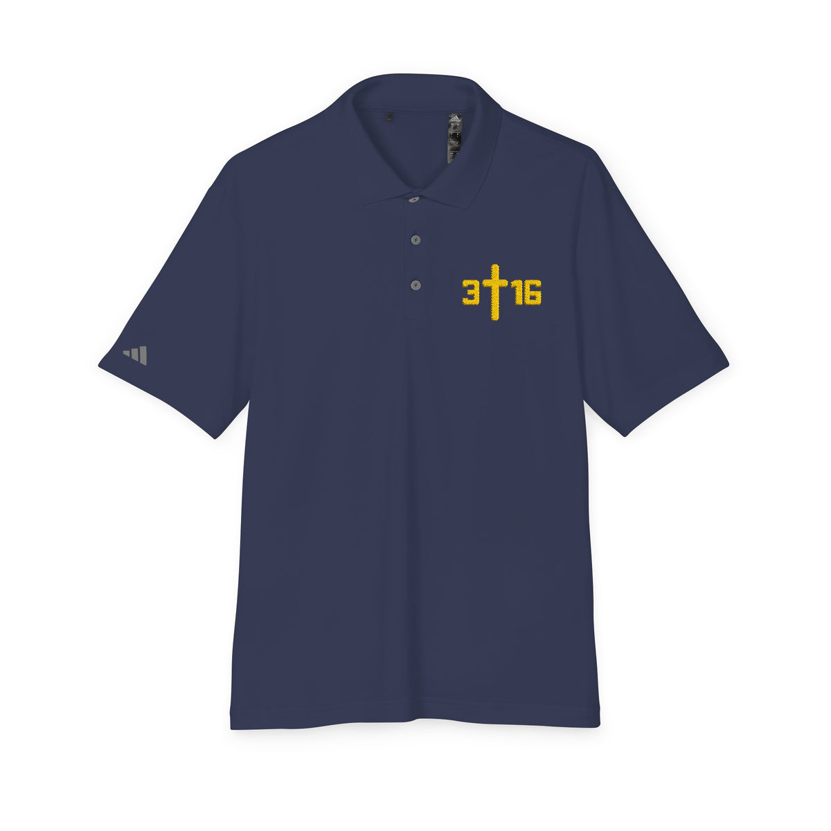 Christian Cross '3:16' Embroidered Polo Shirt