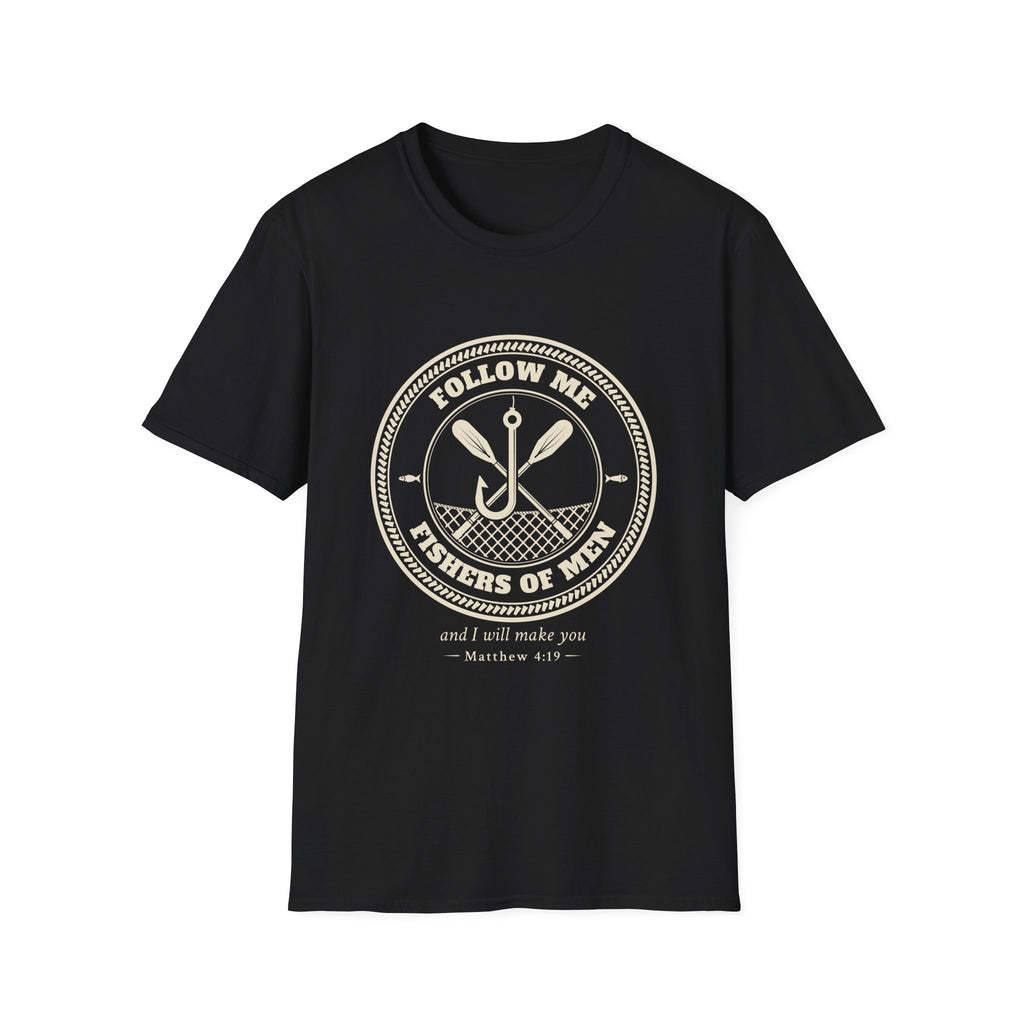 T-Shirt — "Follow Me, Fishers of Men" Minimalist Oar Emblem
