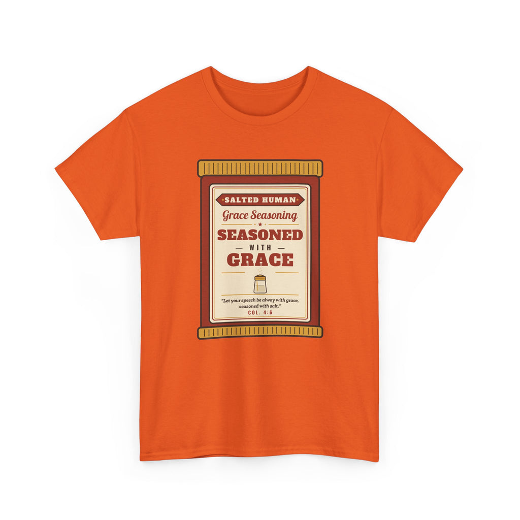 Seasoned in Grace T-Shirt — 'Salted Human' Vintage Spice Jar Faith Tee