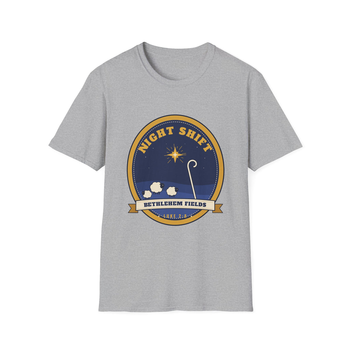 Night Shift Shepherds T-Shirt — "Bethlehem Fields" Christmas Nativity Tee