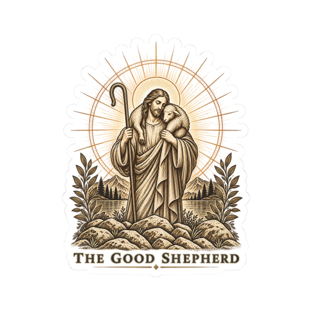 Good Shepherd Religious Sticker — 'The Good Shepherd' Faith Vinyl Kiss-Cut Decal