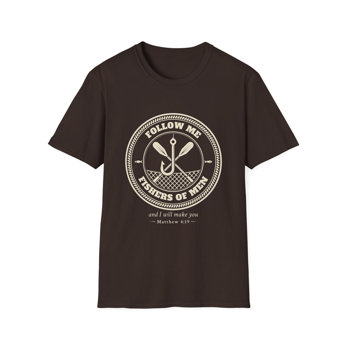 T-Shirt — "Follow Me, Fishers of Men" Minimalist Oar Emblem