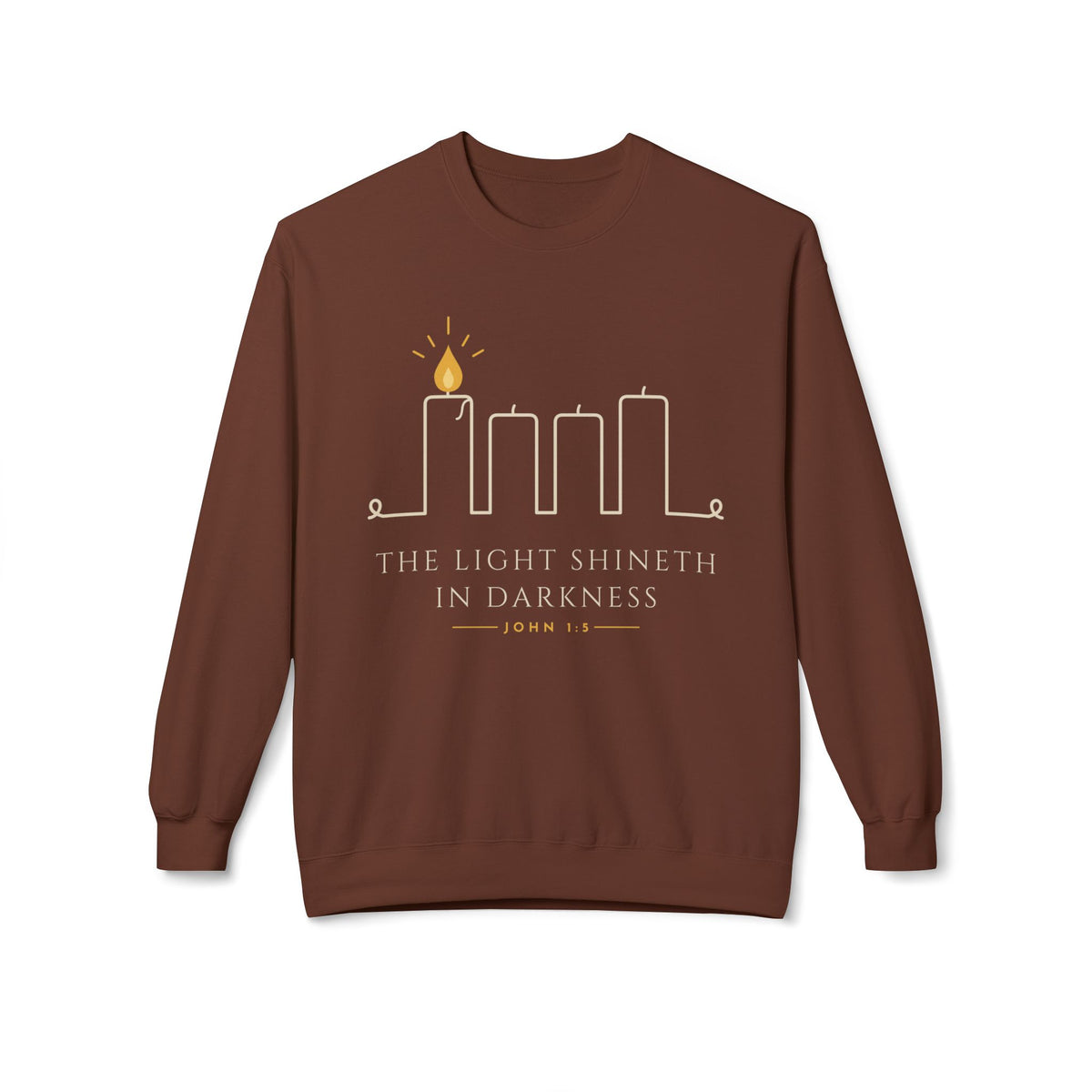Hanukkah Menorah Crewneck Sweatshirt — Minimal Candle Design