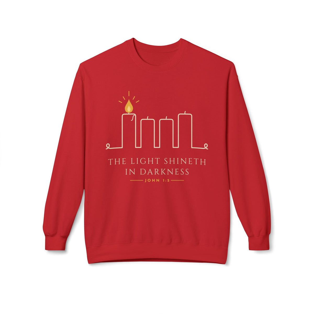 Hanukkah Menorah Crewneck Sweatshirt — Minimal Candle Design