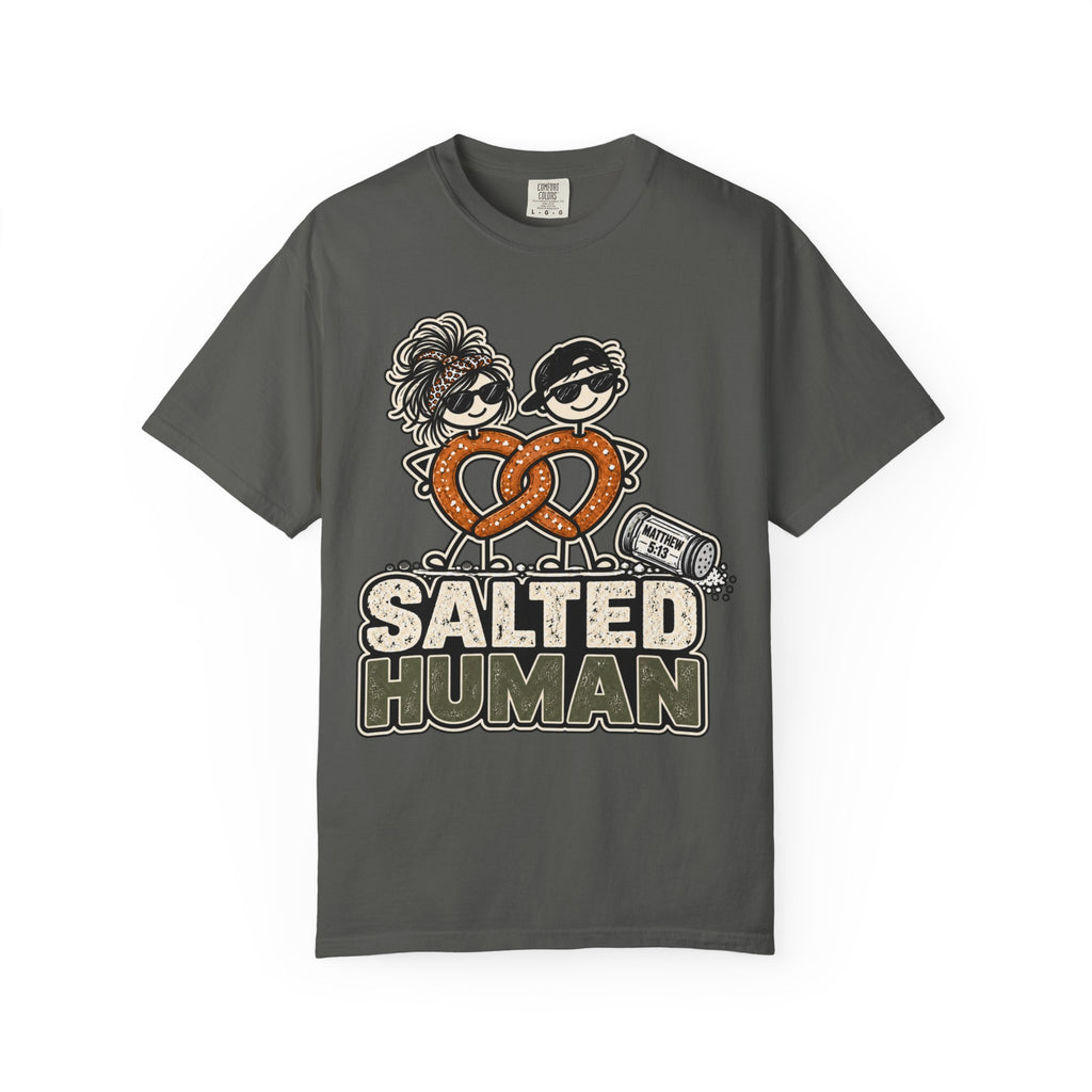 Salted Human Retro Graphic Tee | Garment-Dyed Unisex T-Shirt