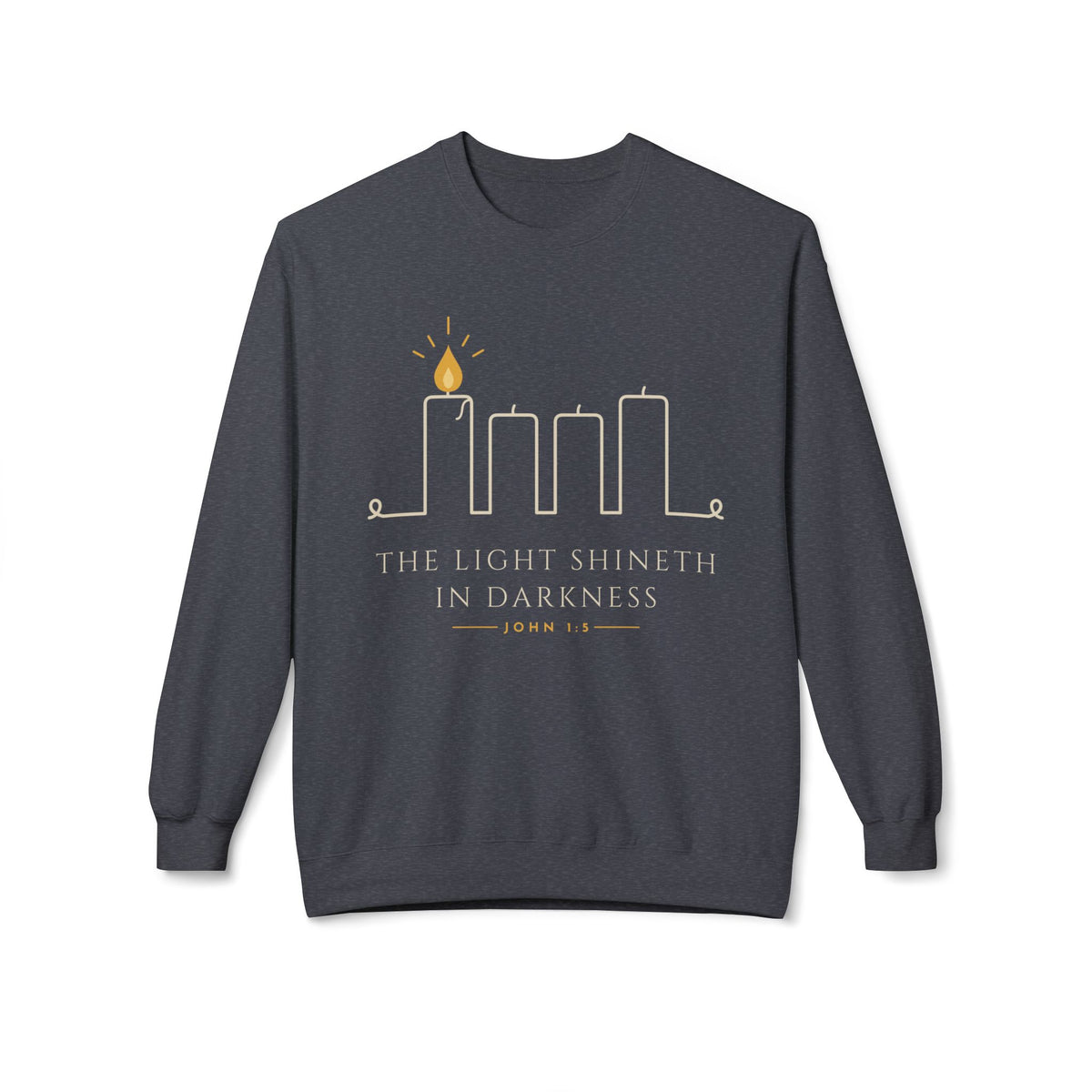 Hanukkah Menorah Crewneck Sweatshirt — Minimal Candle Design