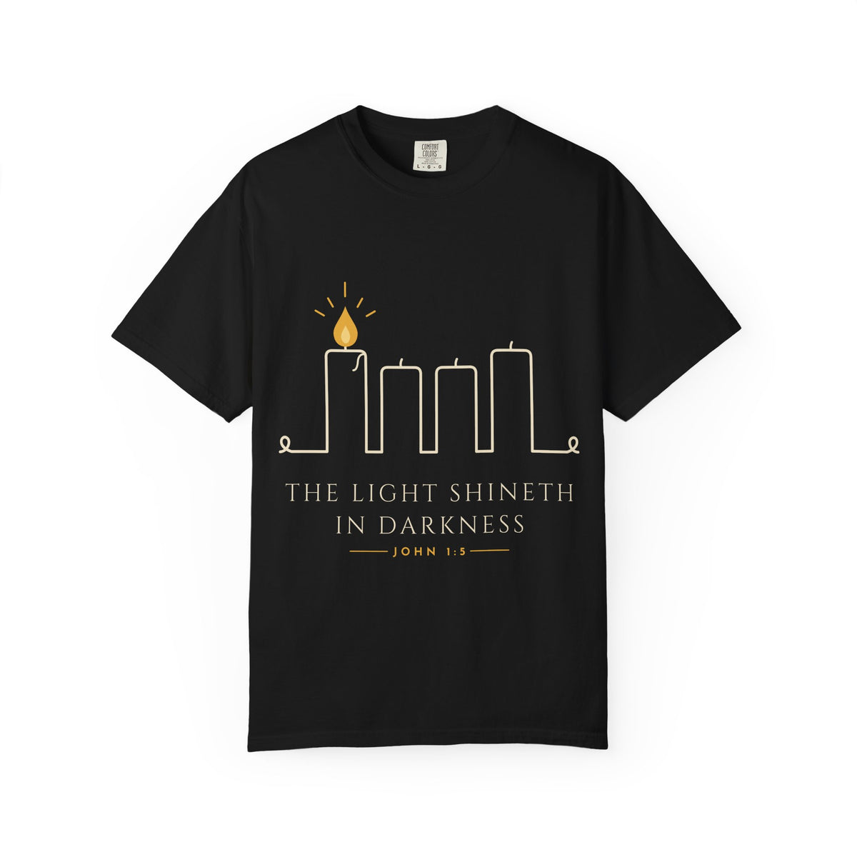Hanukkah Menorah T-Shirt — First Light Candle Graphic Tee