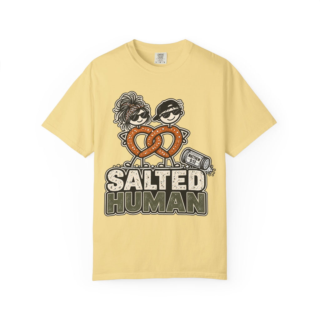 Salted Human Retro Graphic Tee | Garment-Dyed Unisex T-Shirt