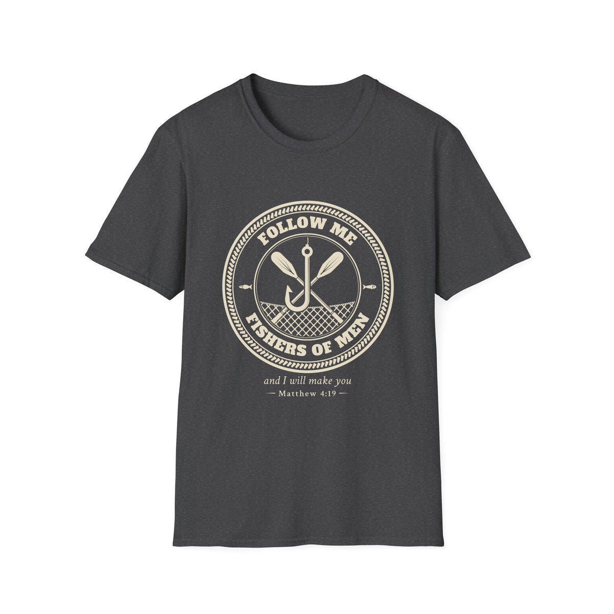 T-Shirt — "Follow Me, Fishers of Men" Minimalist Oar Emblem