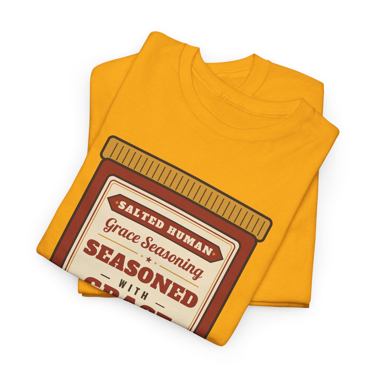 Seasoned in Grace T-Shirt — 'Salted Human' Vintage Spice Jar Faith Tee