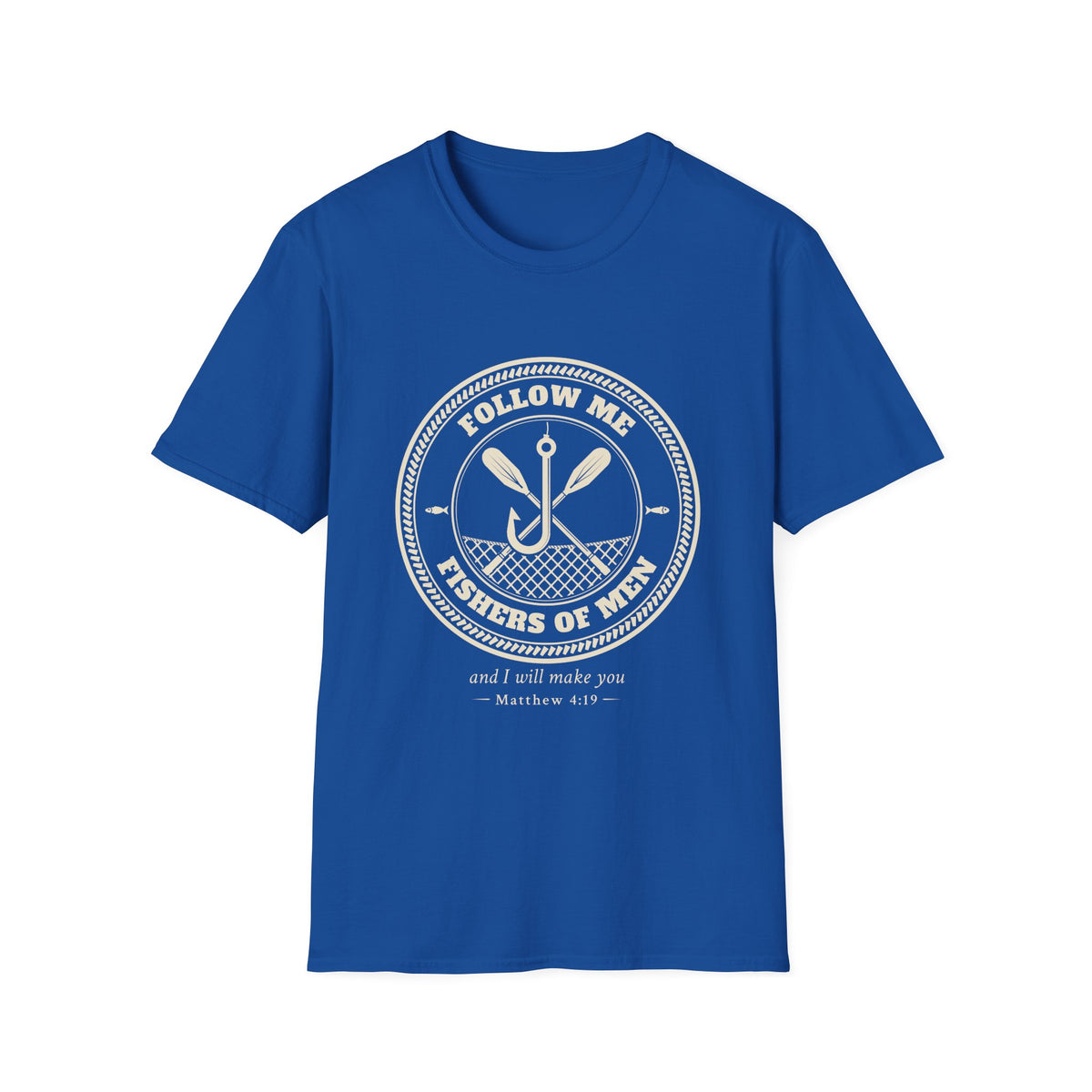 T-Shirt — "Follow Me, Fishers of Men" Minimalist Oar Emblem