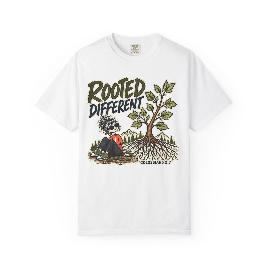 Rooted Different Women’s Christian T-Shirt | Colossians 2:7