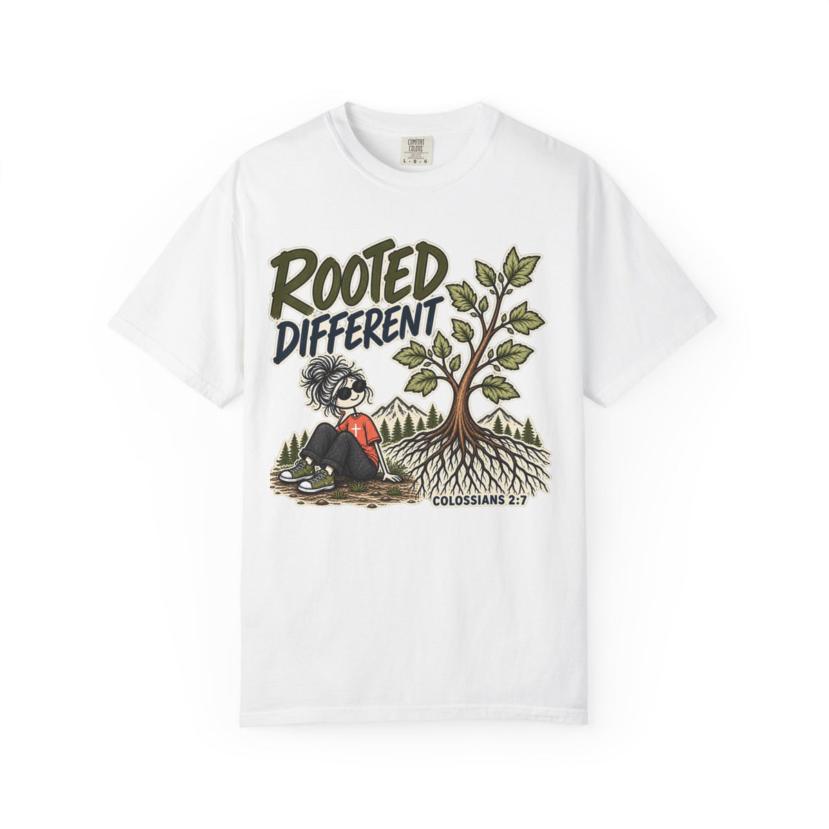 Rooted Different Women’s Christian T-Shirt | Colossians 2:7