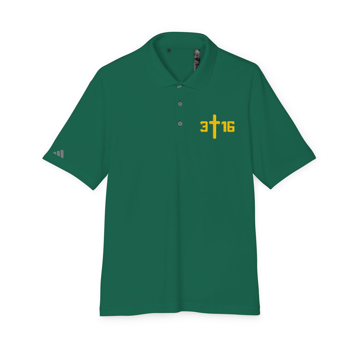 Christian Cross '3:16' Embroidered Polo Shirt