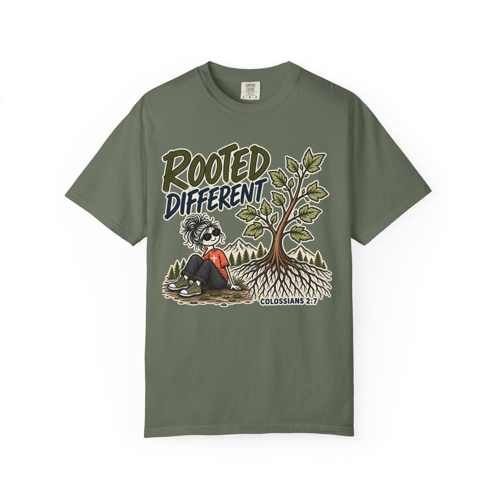 Rooted Different Women’s Christian T-Shirt | Colossians 2:7