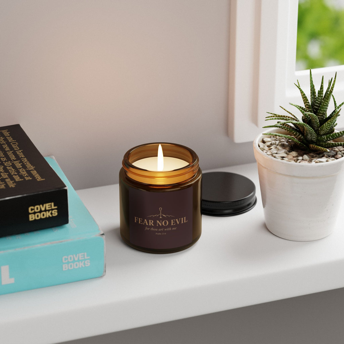 Fear No Evil Soy Candle — Amber Jar Scented Candle