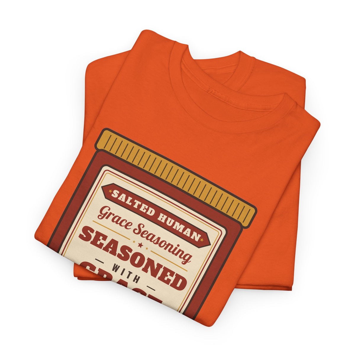 Seasoned in Grace T-Shirt — 'Salted Human' Vintage Spice Jar Faith Tee