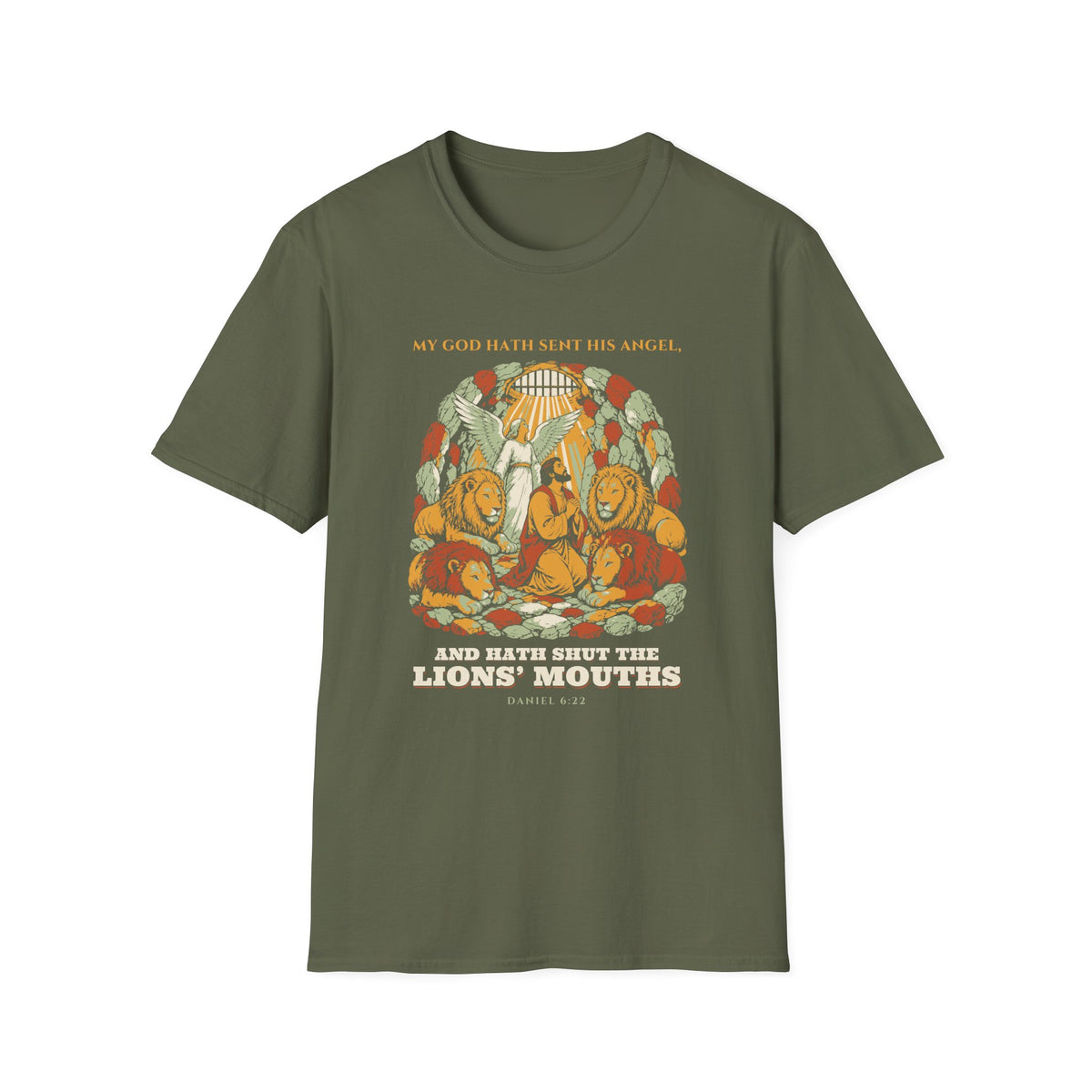 My God Has Made Me Glad and Made Shut the Lions’ Mouths Christian Lion T-Shirt