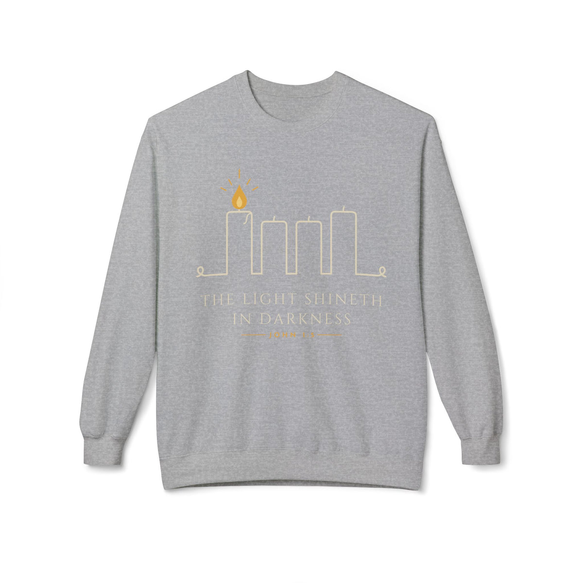 Hanukkah Menorah Crewneck Sweatshirt — Minimal Candle Design