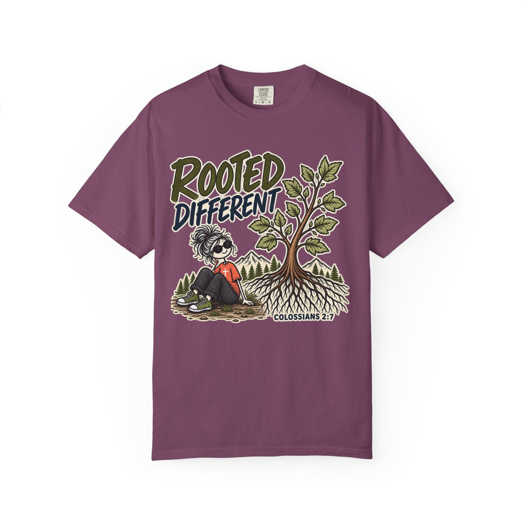 Rooted Different Women’s Christian T-Shirt | Colossians 2:7