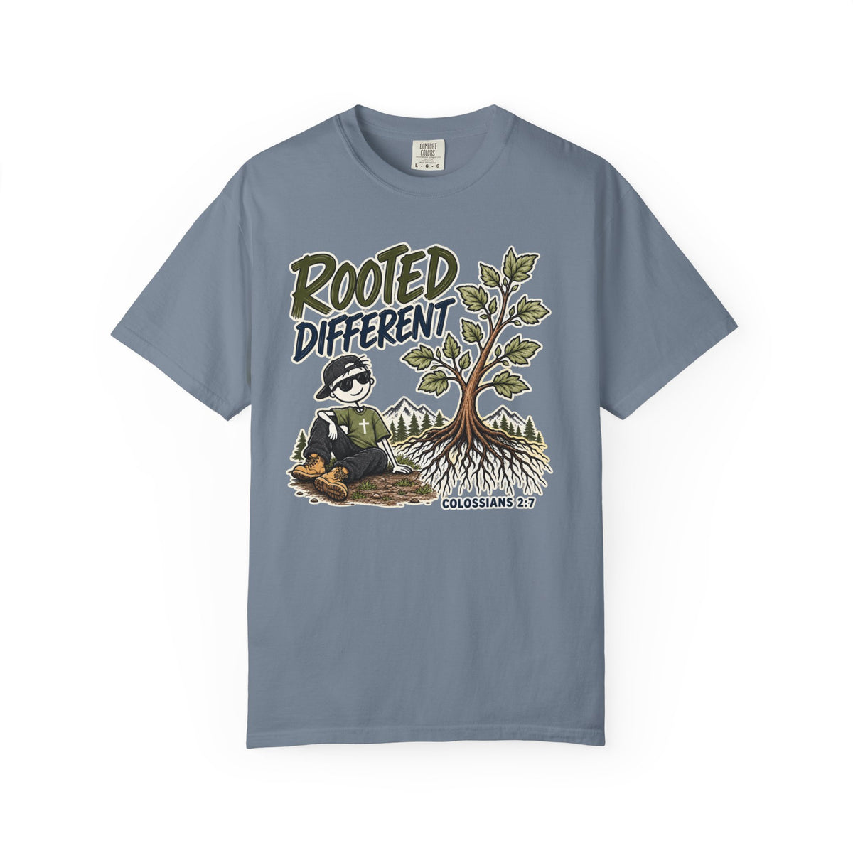 Rooted Different Men’s Christian T-Shirt | Colossians 2:7