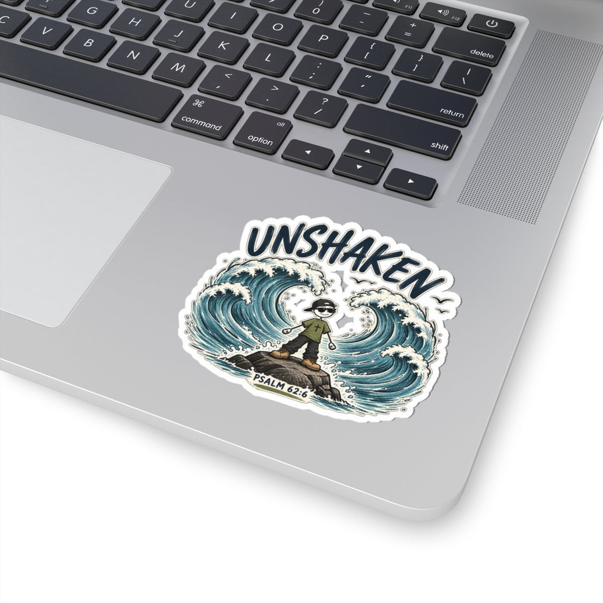 Unshaken Sticker — Psalm 62:6 Christian Vinyl Sticker