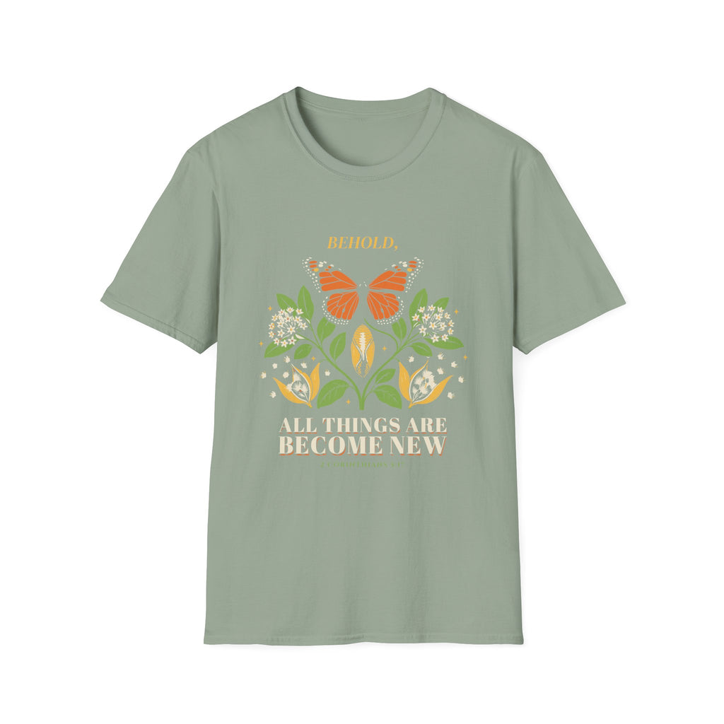 All Things Are Becoming New Floral Inspirational T-Shirt