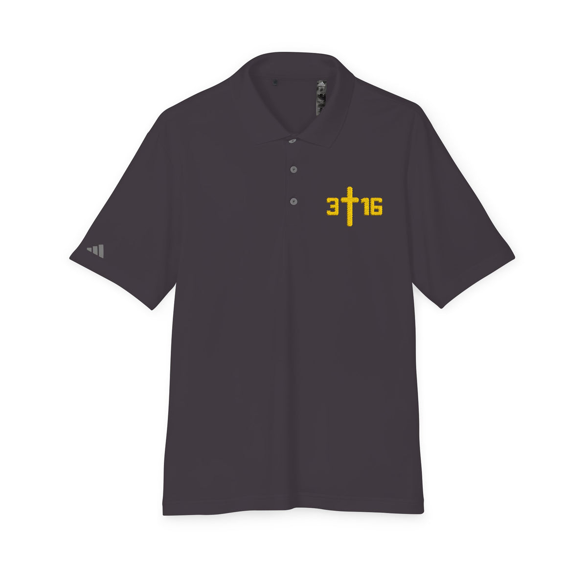 Christian Cross '3:16' Embroidered Polo Shirt