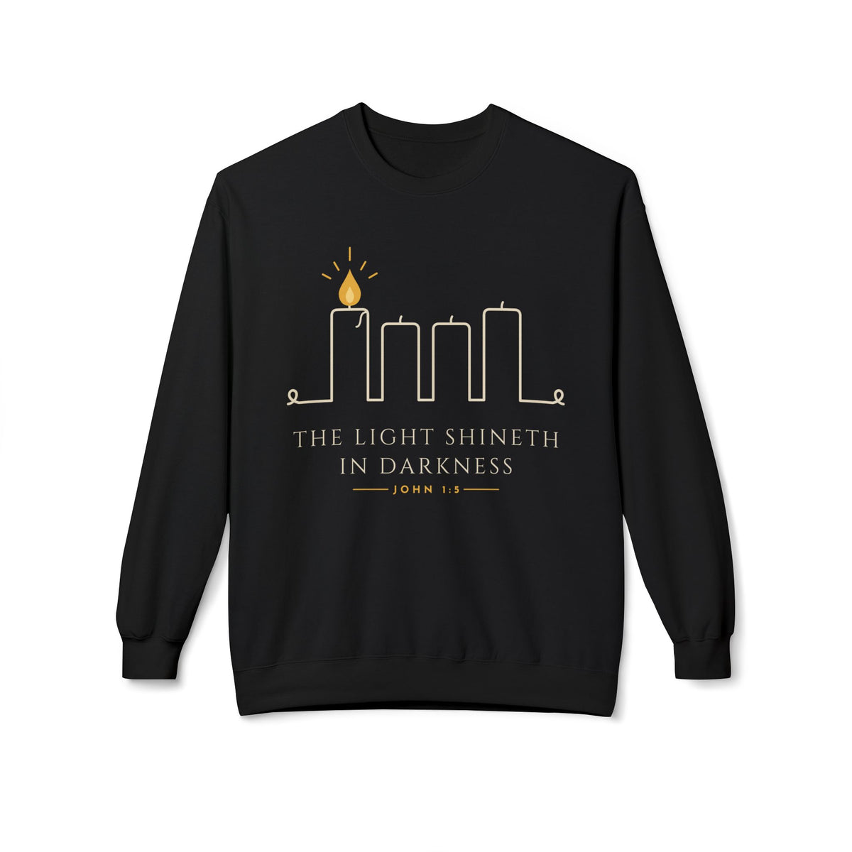 Hanukkah Menorah Crewneck Sweatshirt — Minimal Candle Design