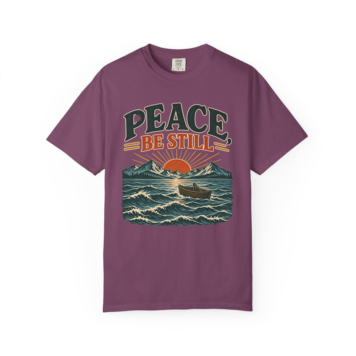 Peace Be Still T-Shirt — Vintage Boat Sunset Graphic Tee