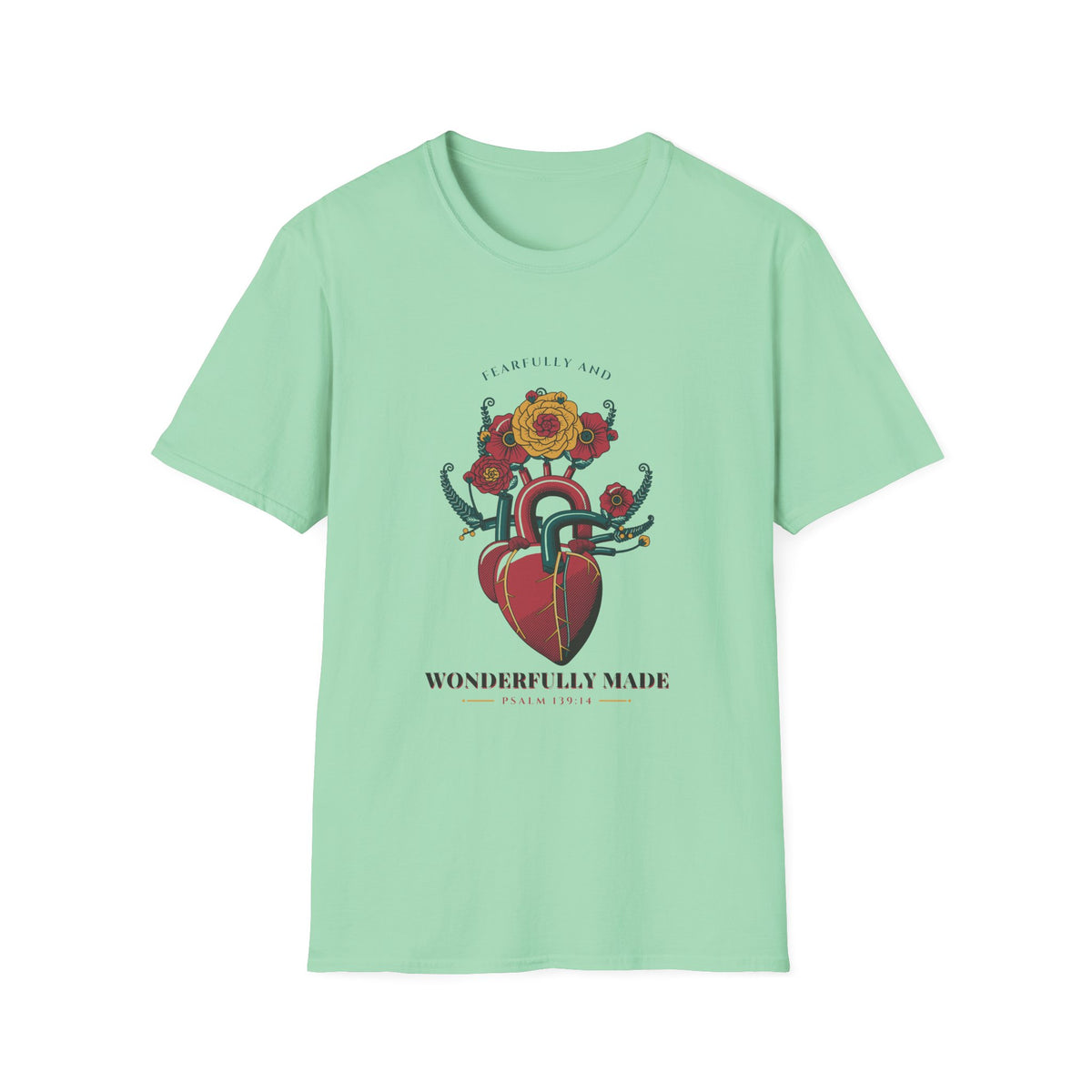 Wonderfully Made Floral Inspirational T-Shirt