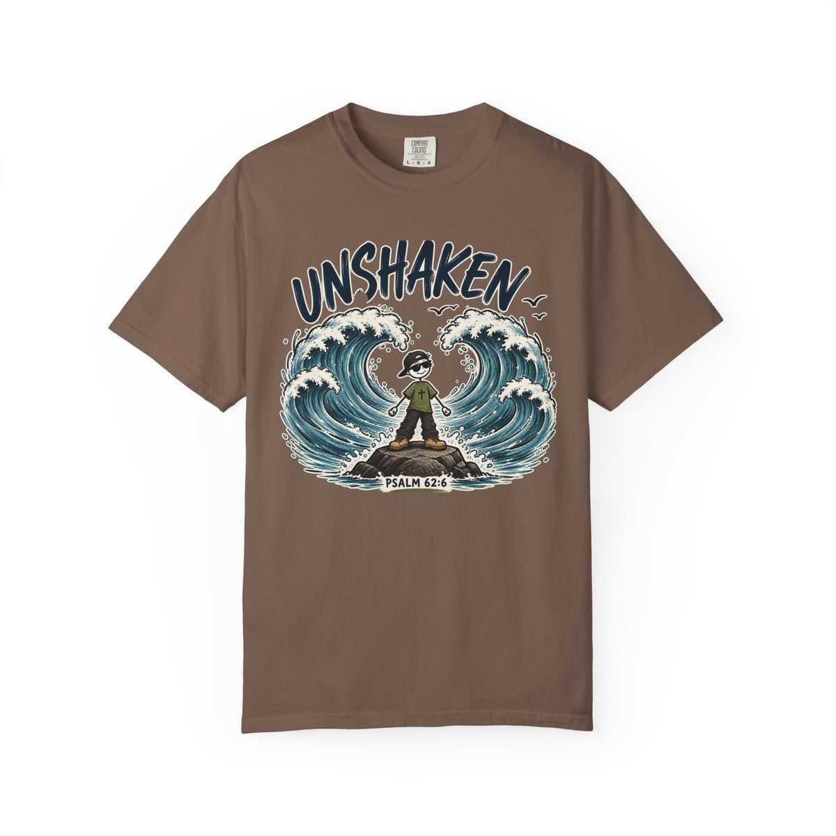 UNSHAKEN Christian T-Shirt | Psalm 62:6 Faith Graphic Tee |
