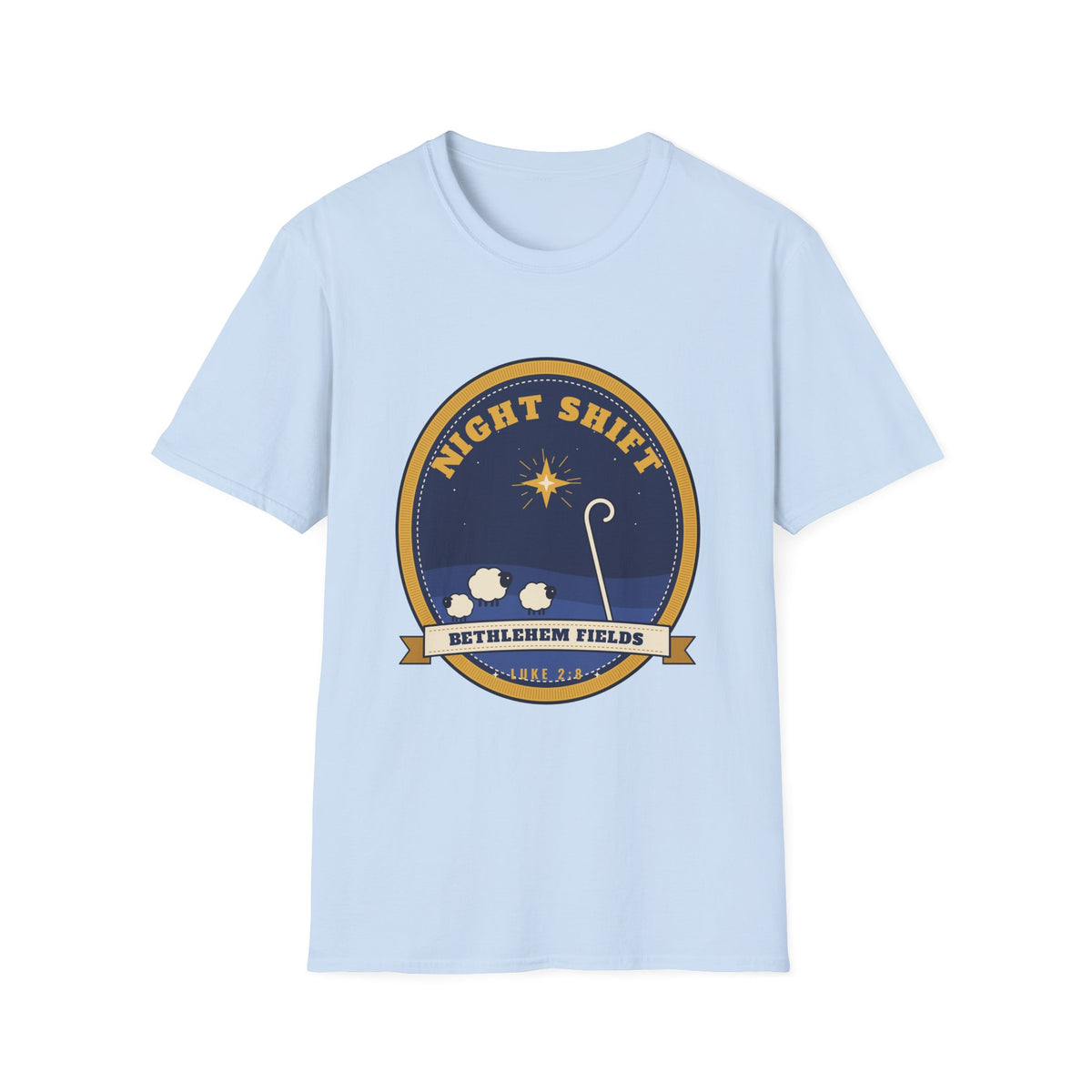 Night Shift Shepherds T-Shirt — "Bethlehem Fields" Christmas Nativity Tee