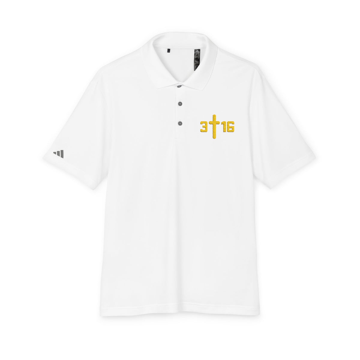 Christian Cross '3:16' Embroidered Polo Shirt