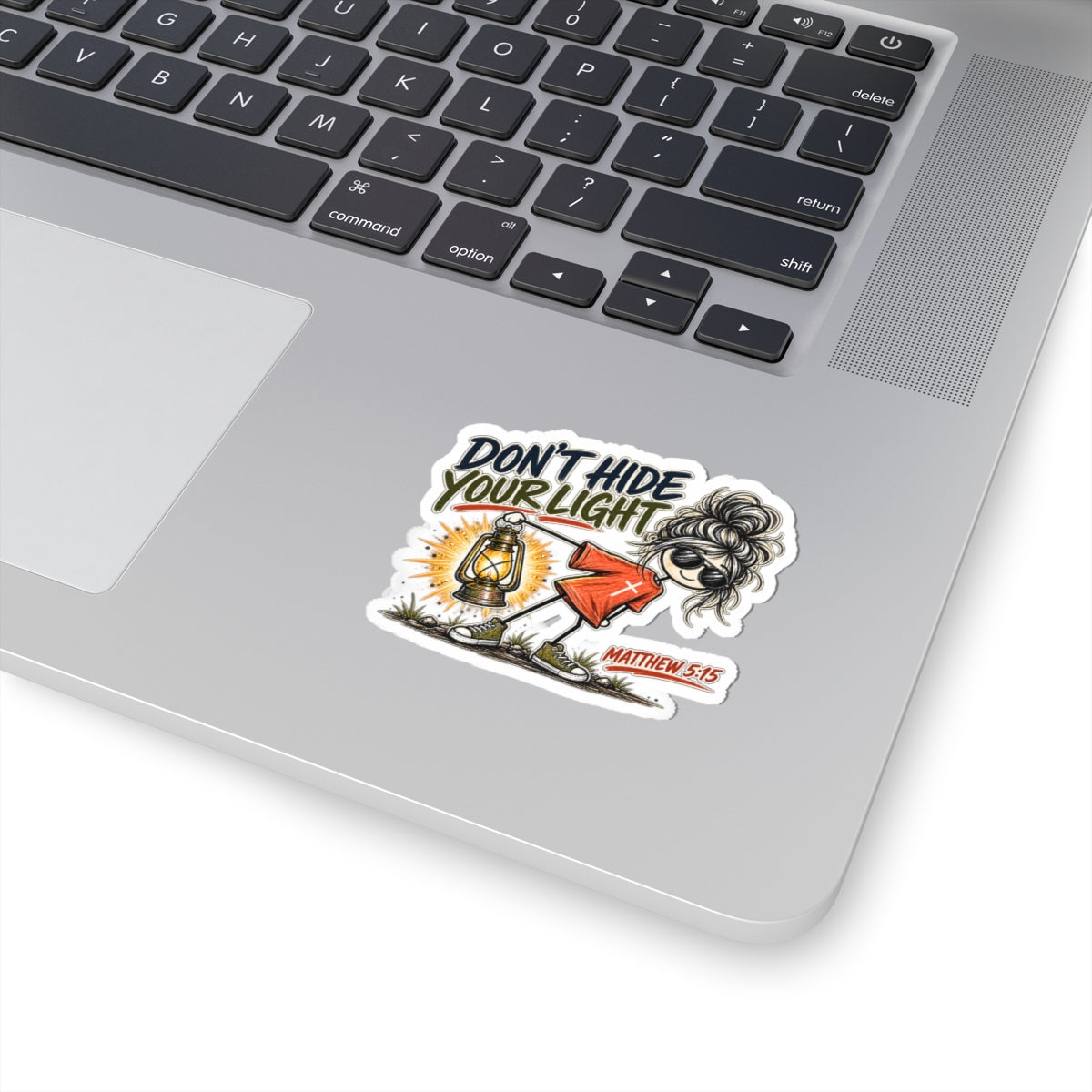 Don't Hide Your Light Sticker — Inspirational Christian Kiss-Cut Decal (Matthew 5:15)